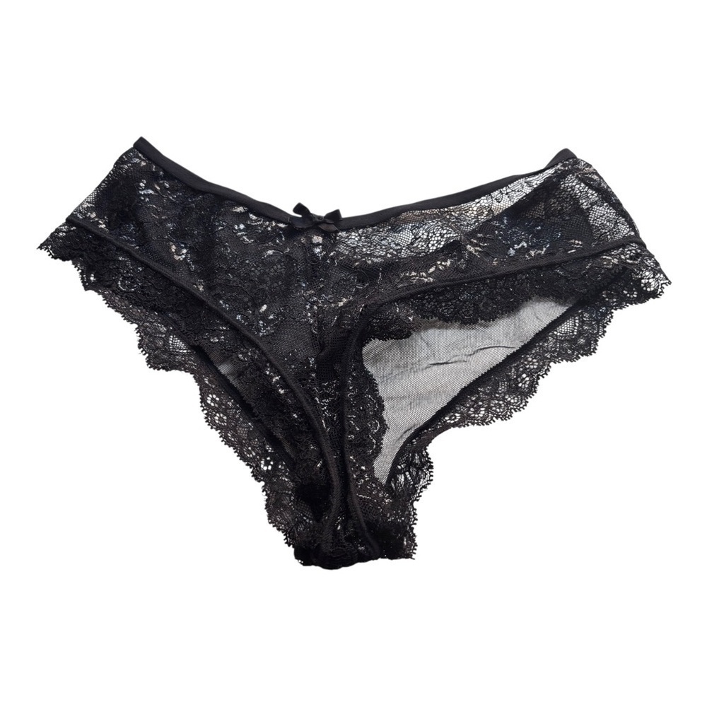 Victoria’s Secret very cheeky black lace sheer panties size S